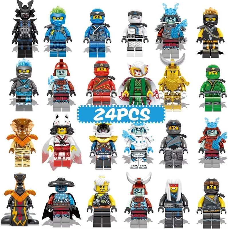 Nija Mini Action Figure Set - 24 Pack with Weapons & Collectible Building Blocks for Anime Fans