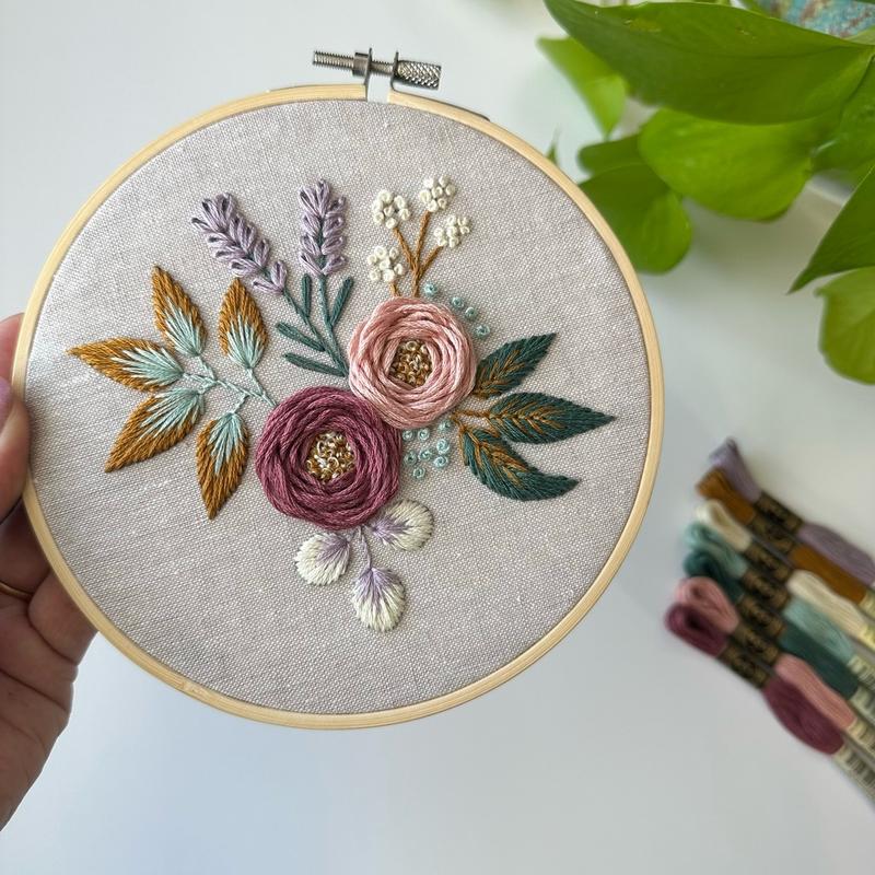 Dreamy Florals Embroidery Kit with Video Tutorial