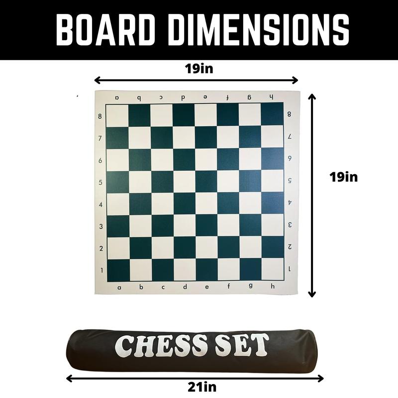 GETORIUM Tournament Chess Set with Staunton Pieces and Foldable Board – Perfect for Travel, Training, and Competitive Play.16IN