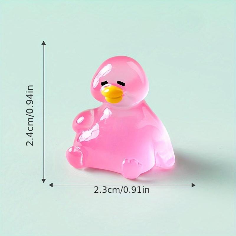 Random Color and Style Luminous Duck Design Resin Ornament, 30 50pcs Mini Cute Duck Decoration, DIY Decorative Accessories for Home & Garden & Car