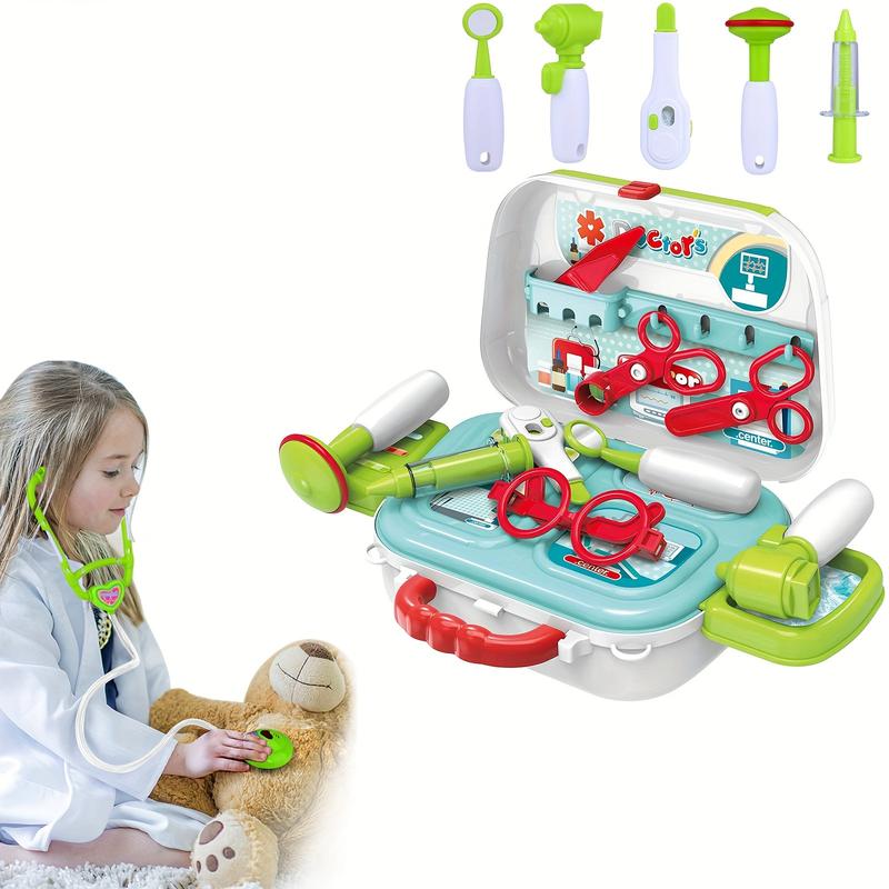 Kids Doctor Kit Pretend-n-Play Medical Toys Set with Doctor Costume for Halloween for Boys Girls Kids Ages 3+