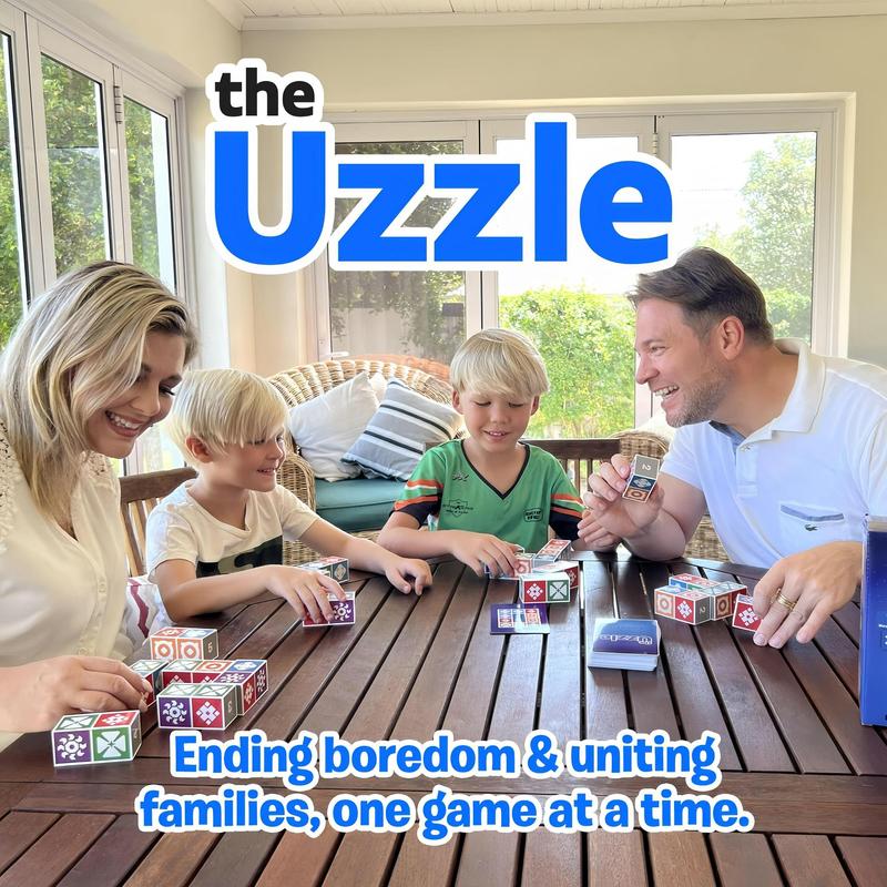 The Uzzle Board Game, 1 Box Fun Family Interactive Board Game, Creative Building Block Puzzle for Family Gatherings