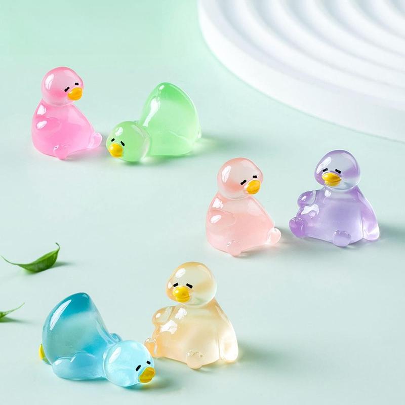 Random Color and Style Luminous Duck Design Resin Ornament, 30 50pcs Mini Cute Duck Decoration, DIY Decorative Accessories for Home & Garden & Car