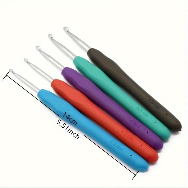 Crochet Hook Set, 14pcs set Random Color Soft Handle Aluminum Crochet Hook, Crochet Hook Set for Home and Travel