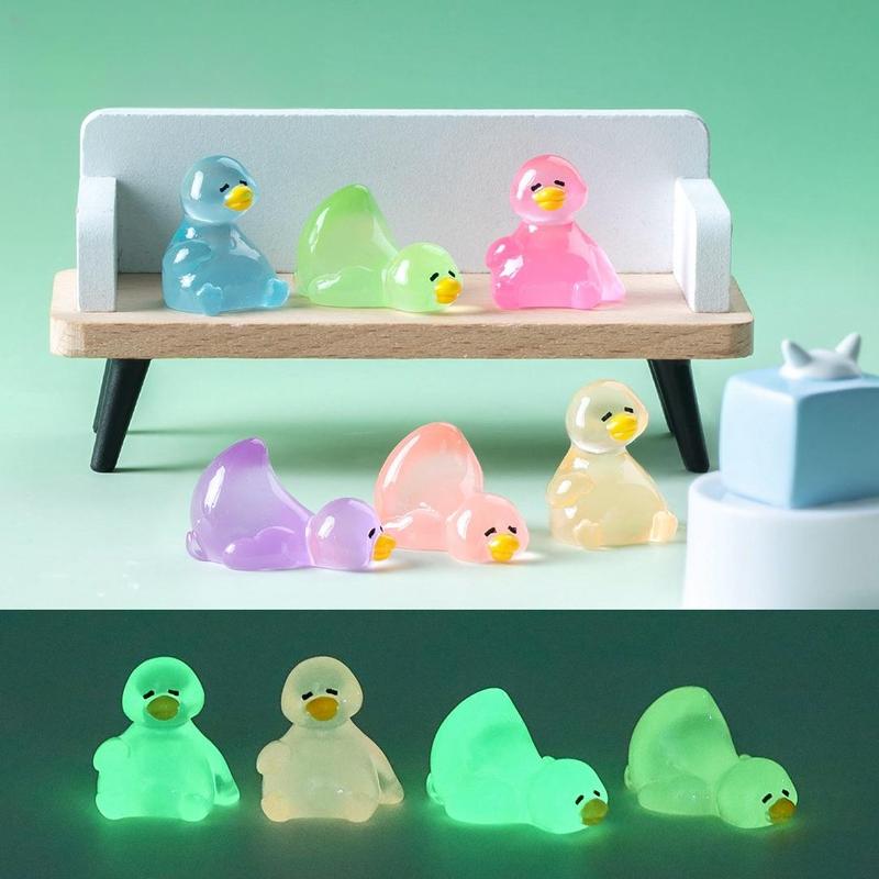 Random Color and Style Luminous Duck Design Resin Ornament, 30 50pcs Mini Cute Duck Decoration, DIY Decorative Accessories for Home & Garden & Car