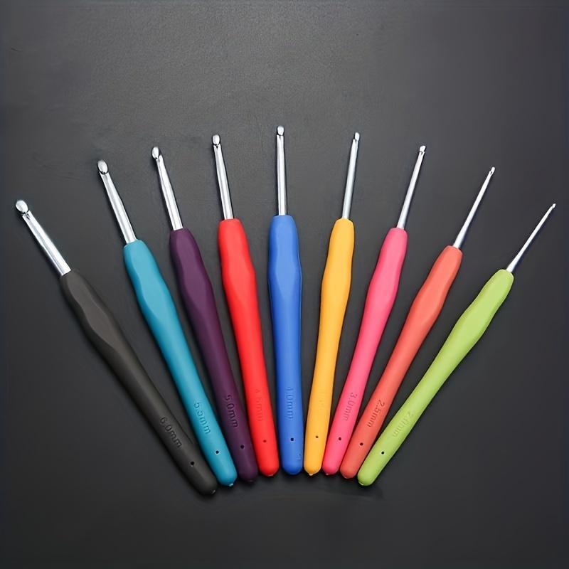 Crochet Hook Set, 14pcs set Random Color Soft Handle Aluminum Crochet Hook, Crochet Hook Set for Home and Travel