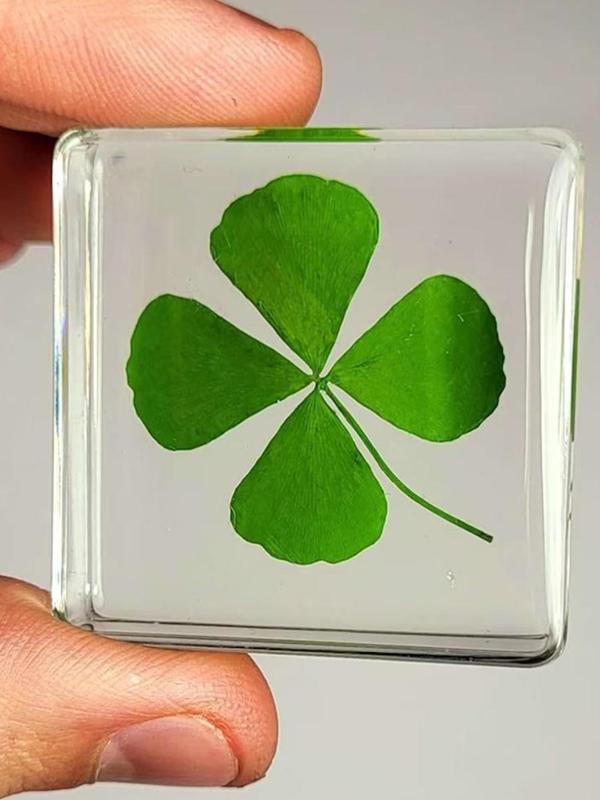 Four-leaf Clover Design Clear Glass Pendant, DIY Jewelry Making Accessories, Fashion Accessories for Women & Men