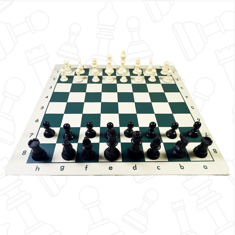 GETORIUM Tournament Chess Set with Staunton Pieces and Foldable Board – Perfect for Travel, Training, and Competitive Play.16IN