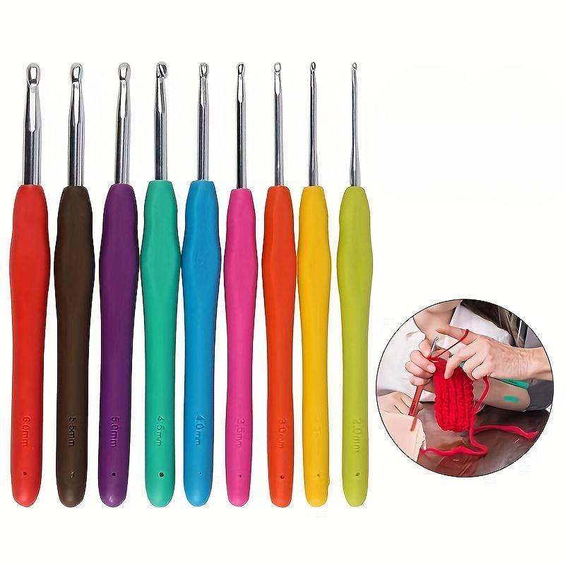 Crochet Hook Set, 14pcs set Random Color Soft Handle Aluminum Crochet Hook, Crochet Hook Set for Home and Travel