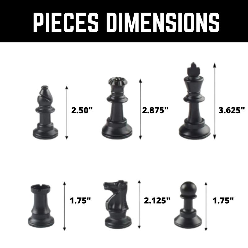 GETORIUM Tournament Chess Set with Staunton Pieces and Foldable Board – Perfect for Travel, Training, and Competitive Play.16IN