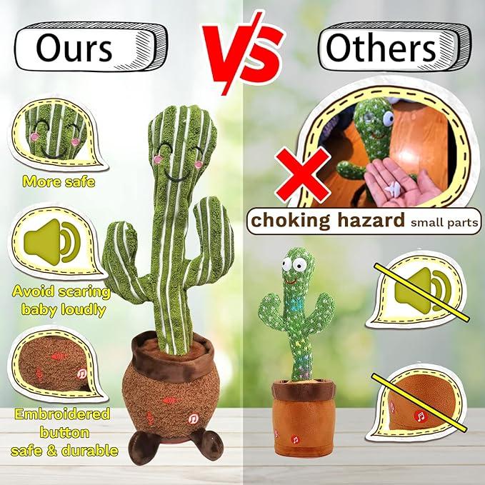 Emoin Smiling cactus toy,Singing cactus Toys, Repeats & Recording What You Say Toys interactive toy