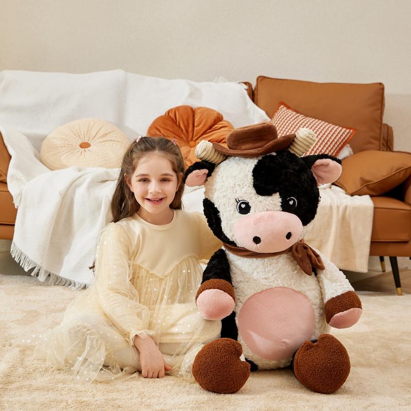 IKASA Giant Cow Stuffed Animal Plush Toy,30 Inches Large Big Jumbo Soft Toys, Huge Size Cute Fluffy Plushy Fat Oversized Plushie