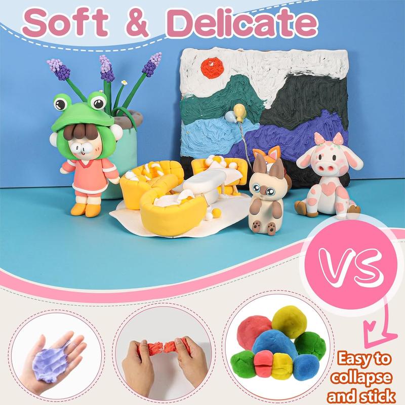 Air Dry Clay kit, 36 Colors Clay art & crafts Light Magic Clay with Tools, Safe and Non-Toxic  Clay Art and Craft Toy