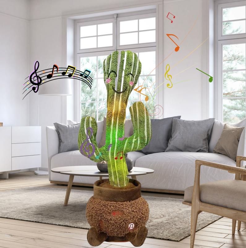 Emoin Smiling cactus toy,Singing cactus Toys, Repeats & Recording What You Say Toys interactive toy