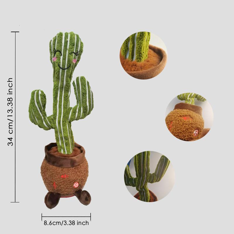 Emoin Smiling cactus toy,Singing cactus Toys, Repeats & Recording What You Say Toys interactive toy