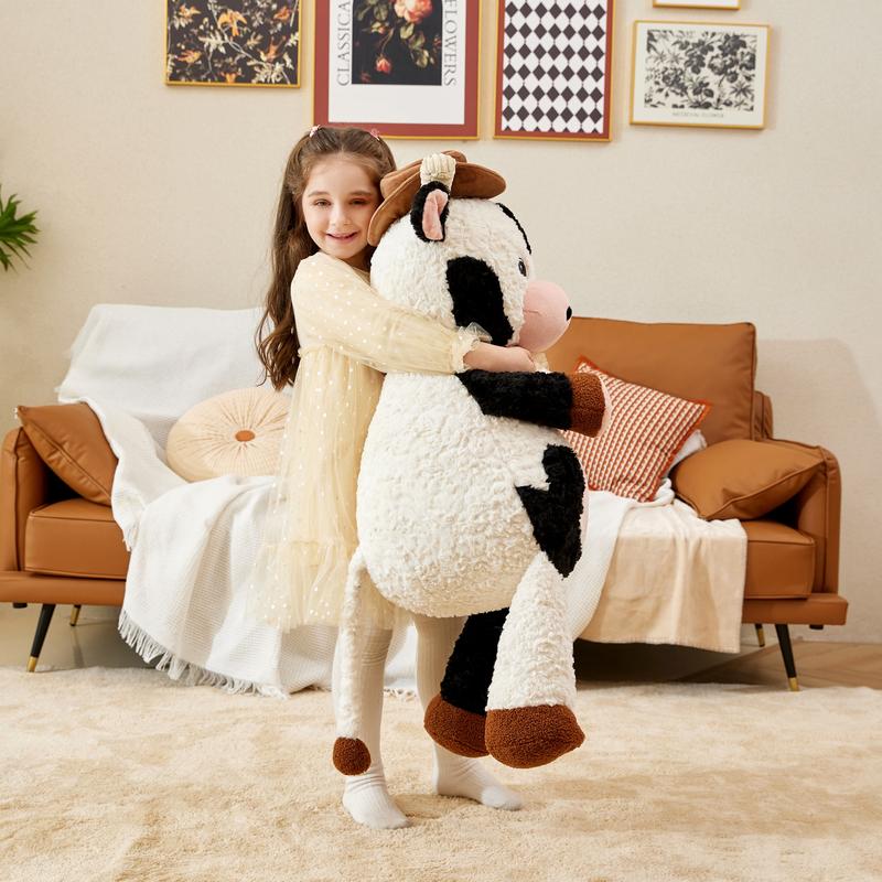 IKASA Giant Cow Stuffed Animal Plush Toy,30 Inches Large Big Jumbo Soft Toys, Huge Size Cute Fluffy Plushy Fat Oversized Plushie