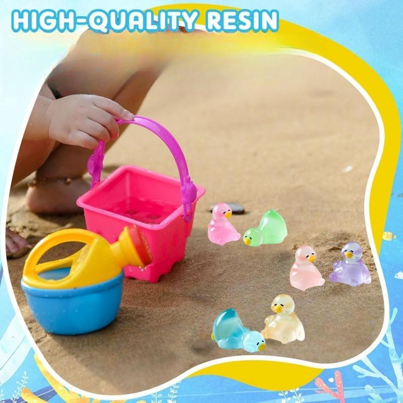 Random Color and Style Luminous Duck Design Resin Ornament, 30 50pcs Mini Cute Duck Decoration, DIY Decorative Accessories for Home & Garden & Car