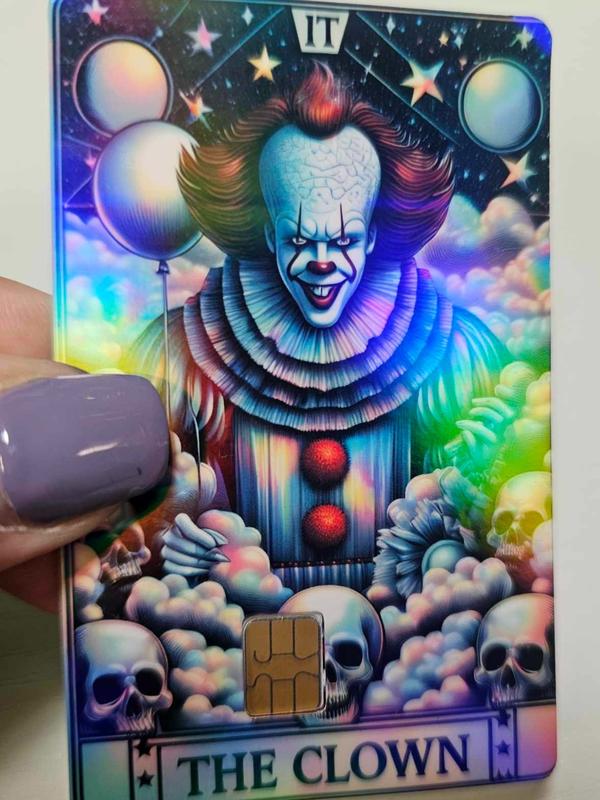 Holographic The Clown Tarot Credit   Debit Card Skin