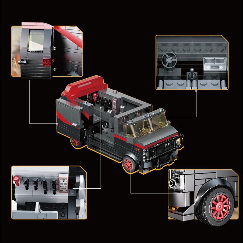 Classic The A-Team Van Building Blocks Set, Perfect Halloween Toys and Gifts for Fans and Kids (454 pcs)