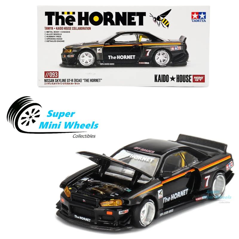 Mini GT x Kaido House 1:64 Tamiya Nissan Skyline GT-R (R34) Black - KHMG093