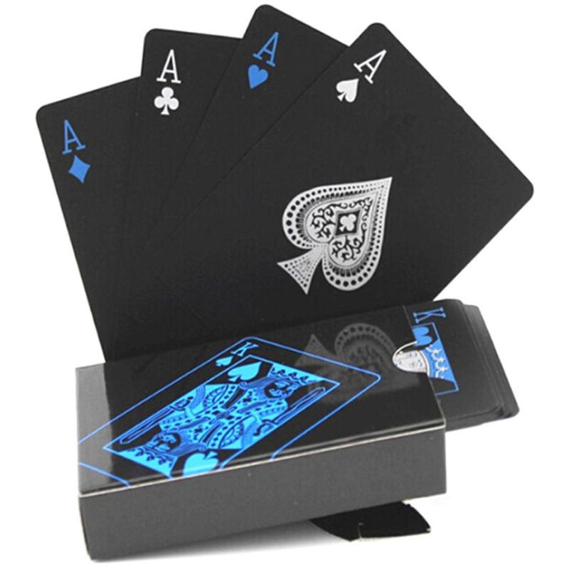 Black Gold Playing Card Poker Game Deck blue Silver Poker Suit Plastic Magic Waterproof Deck Of Card Magic Water Gift Collection