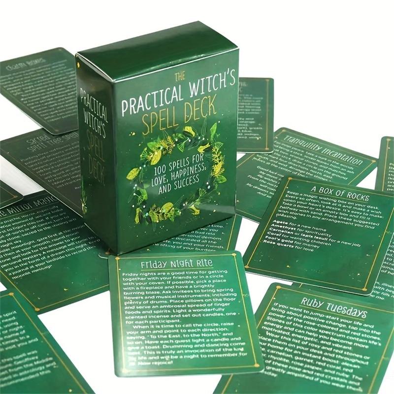 Witch's Spell Deck Oracle Cards, 100pcs box Funny Party Cards, Party Gifts for Love Happiness Success, Festive & Party Supplies