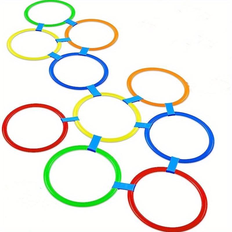 Colorful Agility Ring Set, Sensory Training Agility Rings Set, 10pcs Hoops & 10pcs Connectors, Indoor & Outdoor Agility & Balance Training Sports Equipment