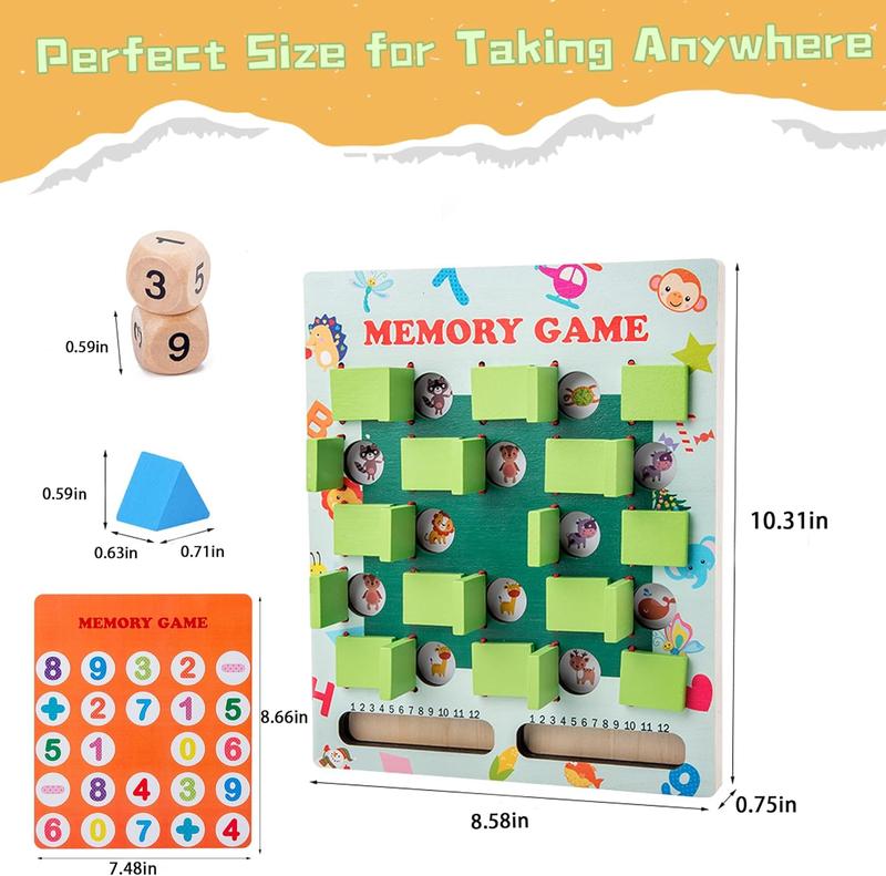 Matching Memory Game for Kids Age 3 4 5 6 7 8 Year Old, Wooden Board Game Travel Toys for Boys Girls, Fun Road Trip Essentials Airplane Activity Camping Game,Toddler Christmas Birthday Gifts