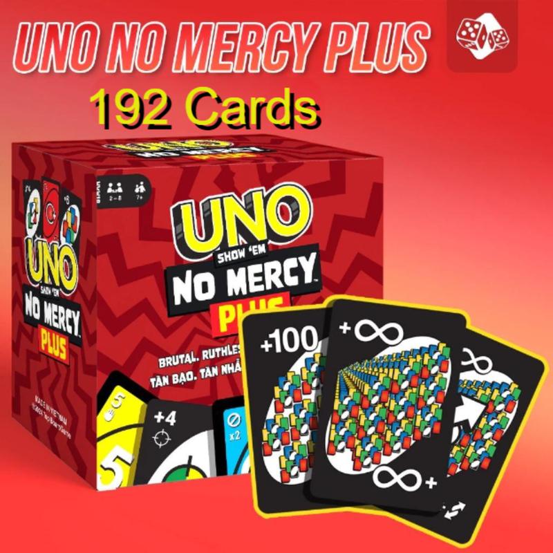 Uno No Mercy Plus 192 Cards - Updated 2024 Version for Family Gatherings or Friends