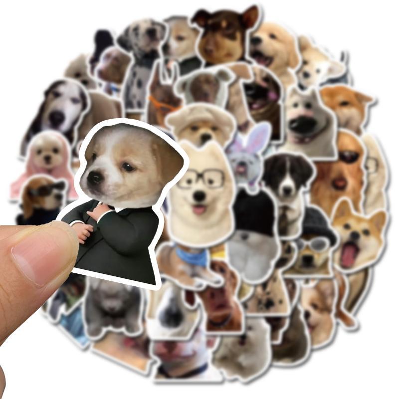 Dog Pattern Sticker, 50pcs set Cute Dog Pattern Decorative Sticker, DIY Decals for Water Bottle, Laptop, Phone Case, Scrapbooking, Journal Making