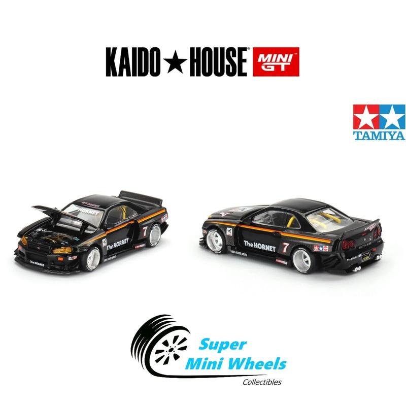 Mini GT x Kaido House 1:64 Tamiya Nissan Skyline GT-R (R34) Black - KHMG093