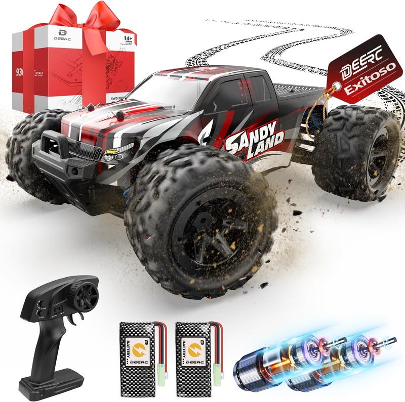 DEERC 9300 High Speed Remote Control Car,1:16 Scale 40 KM H Fast RC Truck, 4WD Off Road Monster Trucks,2.4GHz All Terrain Toy Trucks with 2 Batteries,40+ Min Play Gift RC Cars rccrawlers