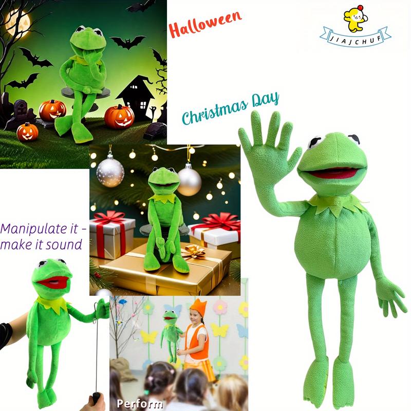 Plush Frog Puppet. It Is Fun to Manipulate It And Make It Talk. Party Props. Suitable for All Kinds of Holiday Parties (Halloween, Christmas, Birthday Parties). Toy Gifts, Halloween Gifts, Christmas Gifts, Birthday Gifts.