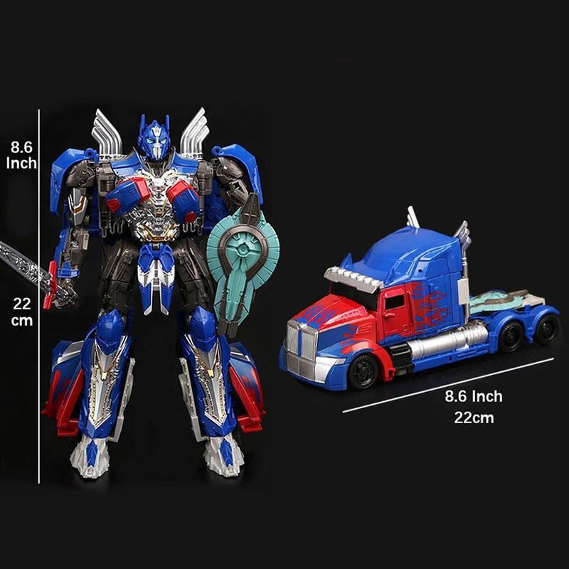 Transformer Toys Optimus Prime Last Knight Leader Class Action Figure Toys Gifts for Movie Lovers Collection 8.5 Inch Home Car Decoration