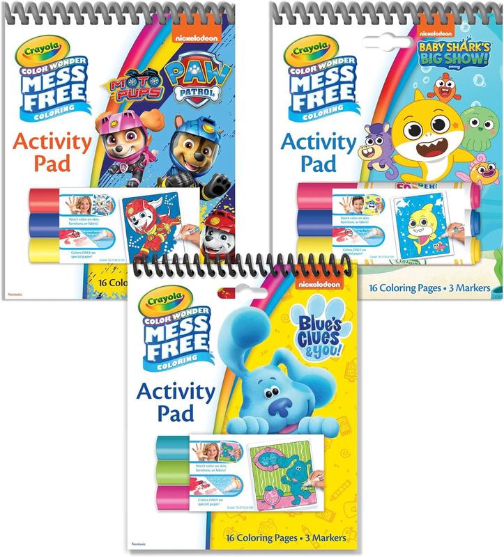 Crayola Nickelodeon Color Wonder Bundle (3 Pack), Mess Free Coloring Set for Kids, Activity Pads & Markers, Toddler Stocking Stuffers, 3+