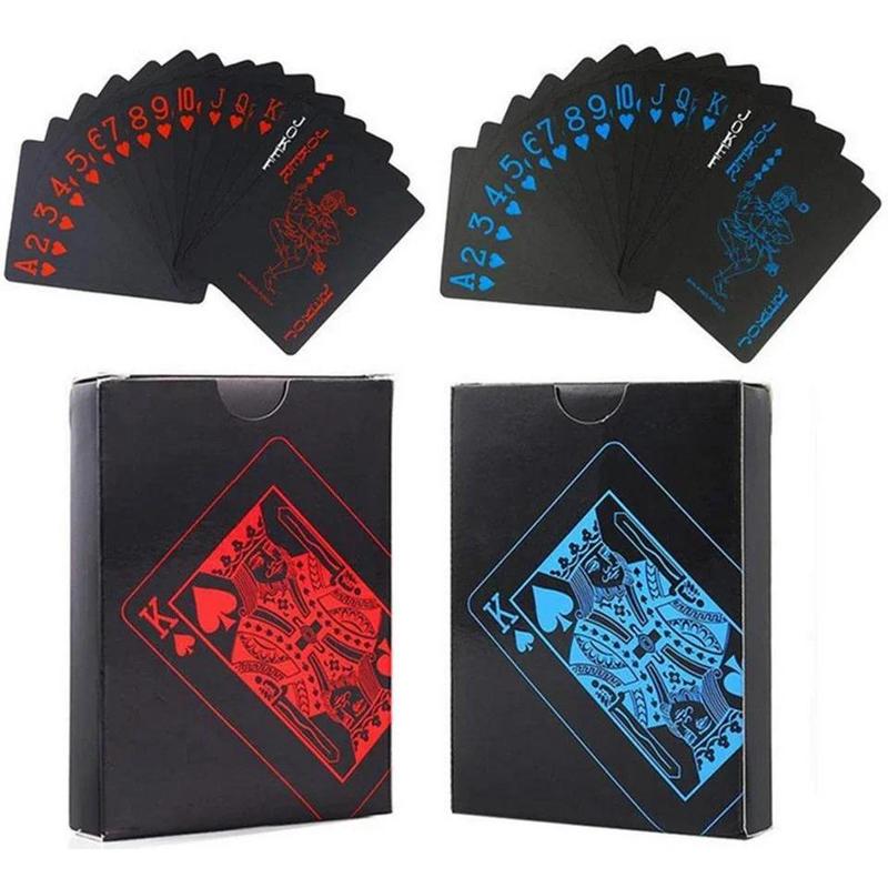 Black Gold Playing Card Poker Game Deck blue Silver Poker Suit Plastic Magic Waterproof Deck Of Card Magic Water Gift Collection