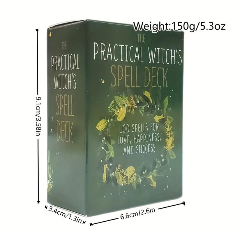 Witch's Spell Deck Oracle Cards, 100pcs box Funny Party Cards, Party Gifts for Love Happiness Success, Festive & Party Supplies