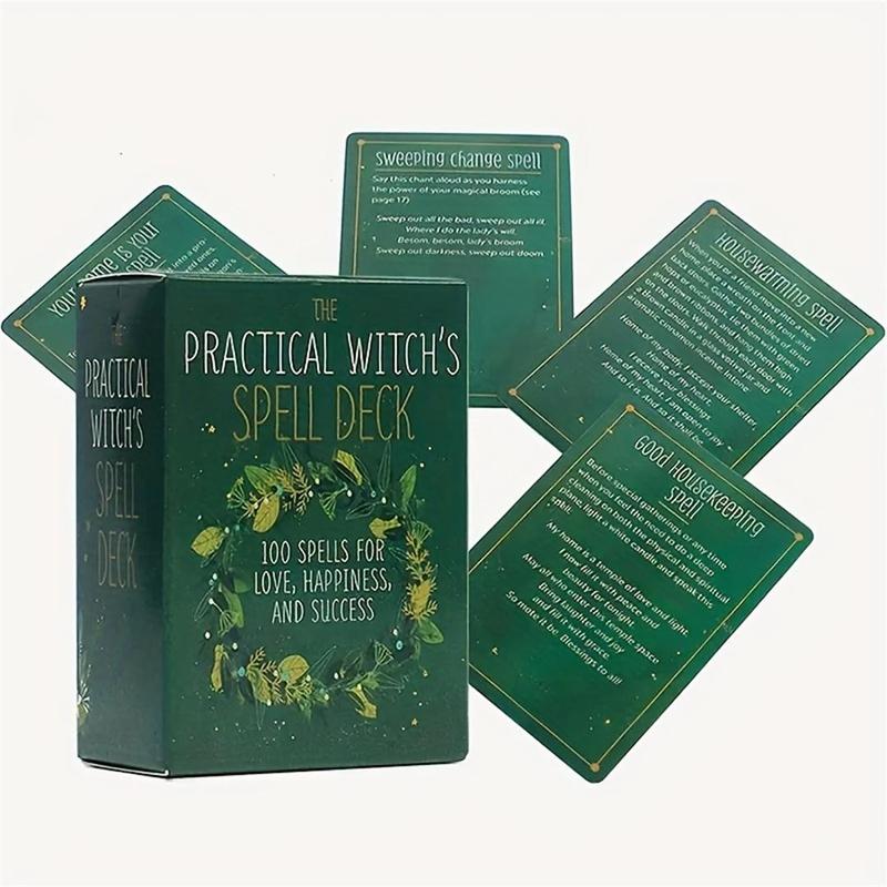 Witch's Spell Deck Oracle Cards, 100pcs box Funny Party Cards, Party Gifts for Love Happiness Success, Festive & Party Supplies