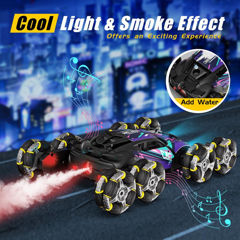 8 Wheels RC Stunt Car Toys, Transform Drift Off Road for kids, 2.4Ghz Remote Control Cars, with Lights & Music, 360° Rotating, Birthday Gifts Ideas for Kids