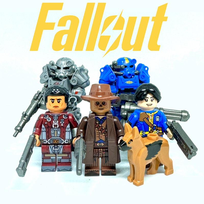 Fallout Minifigures Vaut-Tec Power Armor Brotherhood of Steel Maximus, Lucy, Cooper Howard