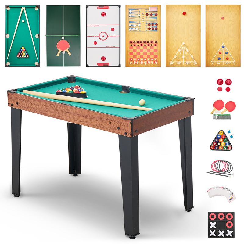 Naudacaa 11-in-1 Combo Game Table Set for Home,Combination Tables for Game Room, Friends & Family w Bowling, Billiards, Ping Pong, Shuffleboard, Chess, Checkers, Backgammon, Air Hockey, Ring toss