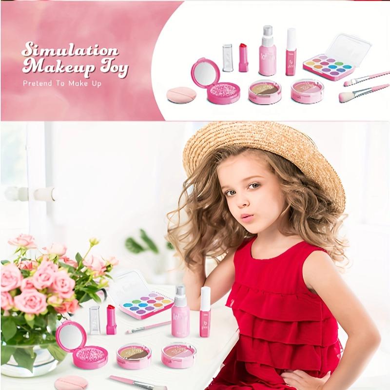 Pretend Makeup Toy Set for Toddler Girls - Makeup Set with Nail Polish, Lipstick, and Fake Accessories - Ideal Dress Up Toy for 2-8 Year Old Girls for Birthdays