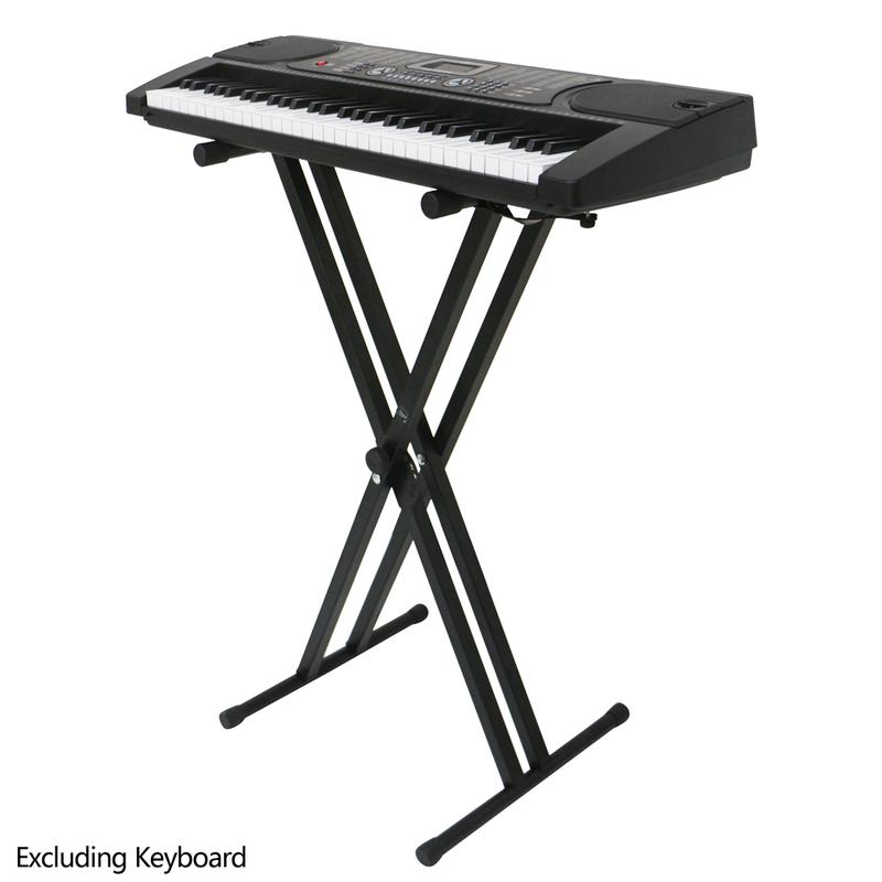 Glarry Dual-tube X-Shape Keyboard Stand Black