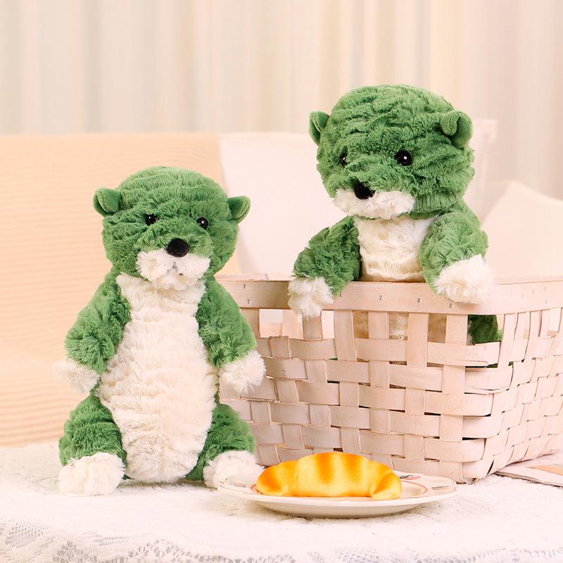 Cute and Adorable Little Otter Plush Toys, Healing Cartoon Green Plush Toys, Stuffed Animals and Plush Toys, Sleeping Pillow Cushion Dolls, Home Dolls Decorations, Birthday Gifts, Holiday Gifts