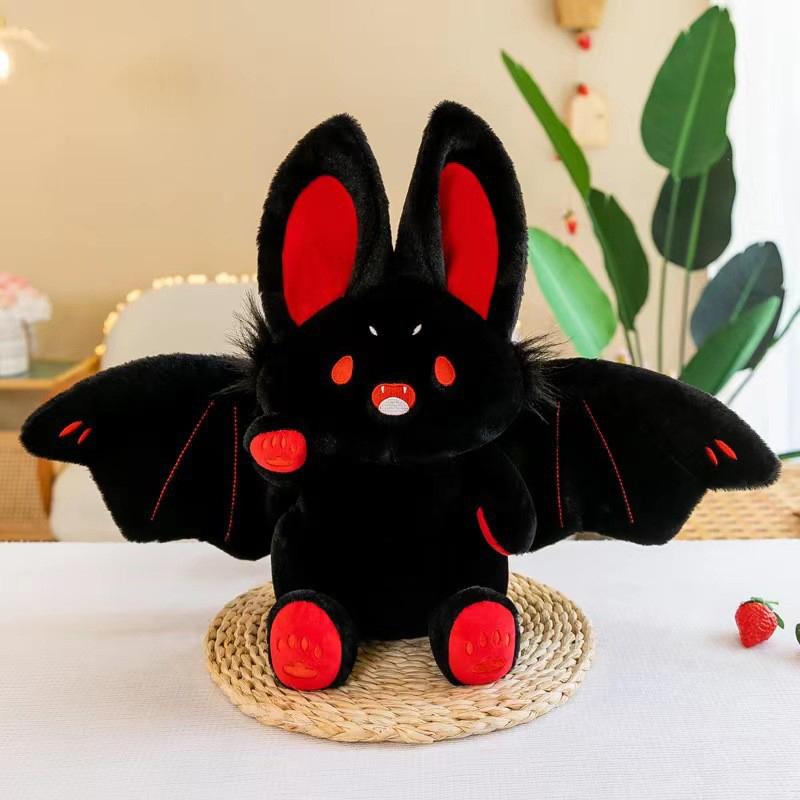 [Halloween]11-inch Black Bat Rabbit Doll Little Devil Plush Toy Stuffed Animal Cartoon Decoration Birthday Gift & Holiday Gift