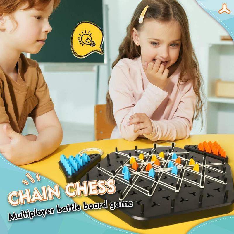 Large Size Chain Triangle Chess Game, Board Game for Family Game Night - Family Board Games for Kids and Adults - 2-4 Players - Ages 3 Years and Up