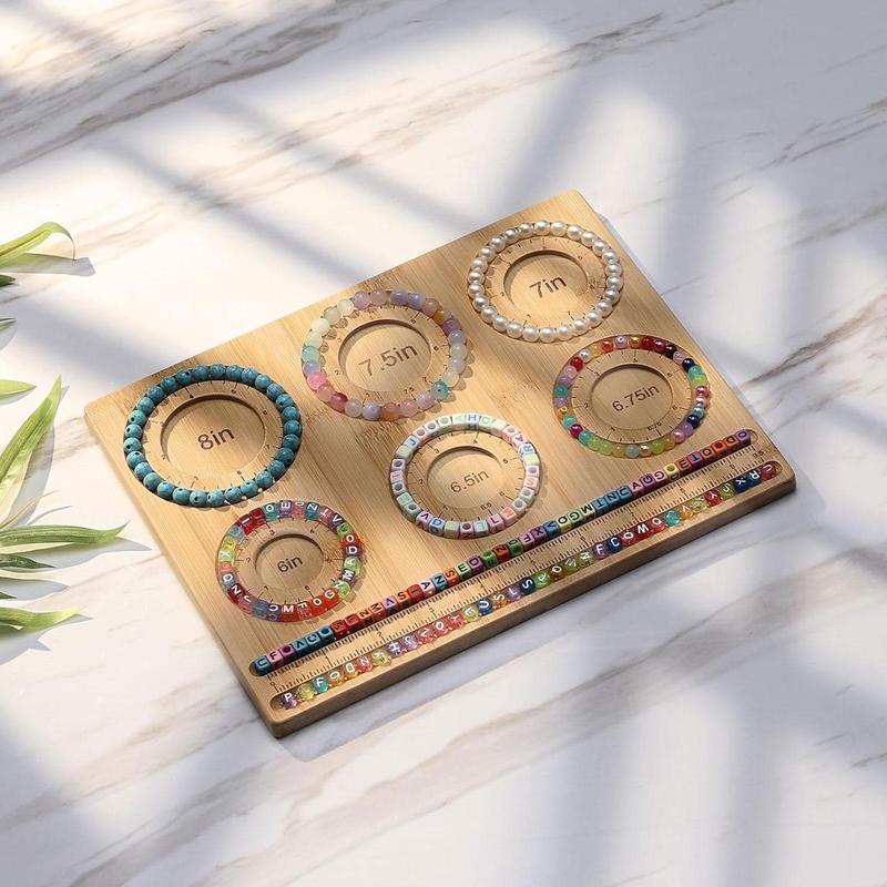 Eco-friendly Bamboo Beading Board, Creative & Convenient Design Jewelry Making Tray, DIY Beading & Jewellery Making Tool for Bracelet & Necklace