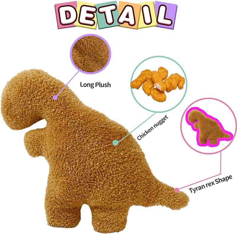 Dino Nugget Pillow Plush, Large Dinosaur Chicken Nugget Pillow Stuffed Animal Plush Toy, Dino Nugget Plush Dinosaur Theme Party Decoration Birthday for Kids Boys Girls