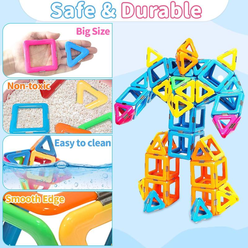 Magnetic Building Blocks, 30pcs set Colorful Triangle Shaped Magnet Toys, Educational Constructor Set, Magnet Tiles for Children Birthday Gifts