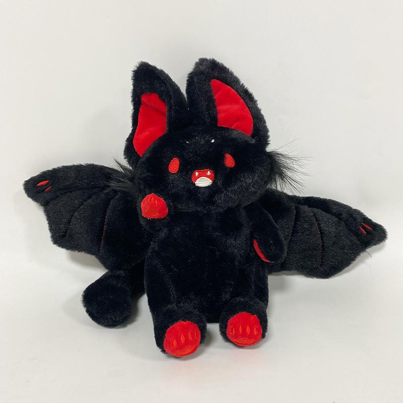 [Halloween]11-inch Black Bat Rabbit Doll Little Devil Plush Toy Stuffed Animal Cartoon Decoration Birthday Gift & Holiday Gift